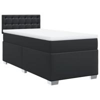 Boxspring met matras kunstleer zwart 120x190 cm - thumbnail