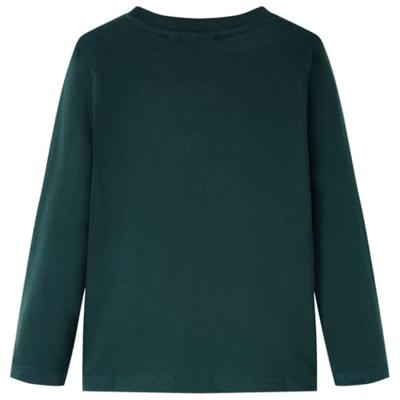 Kindershirt met lange mouwen racewagenprint 116 donkergroen - thumbnail