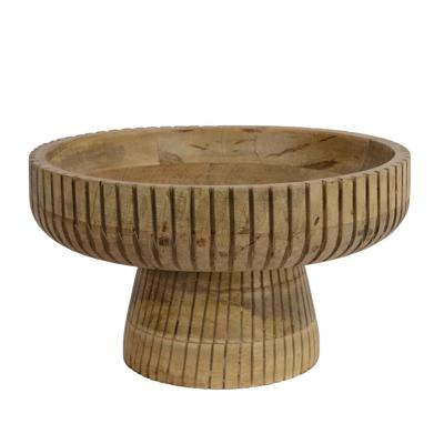 Schaal op voet mangohout 29x29x17cm