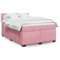 Boxspring met matras fluweel roze 160x200 cm - thumbnail