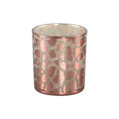 PMTD Windlicht Desiree Giraffeprint Roze 10 Cm