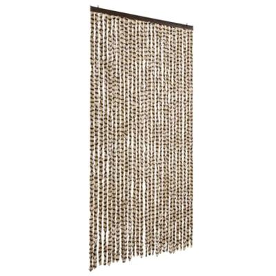 VidaXL Vliegengordijn 118x220 cm chenille beige en bruin