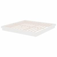 Bedframe massief hout wit 200x200 cm - thumbnail