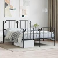 Bedframe met hoofd- en voeteneindemetaal zwart 140x200 cm - thumbnail