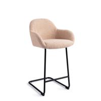 Jesper Home Barstoel 'Kushi' Arch Black, kleur Flax Relax (zithoogte 67cm) - thumbnail