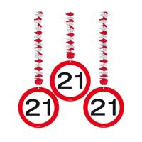 Hangdecoratie verkeersbord 21 - thumbnail