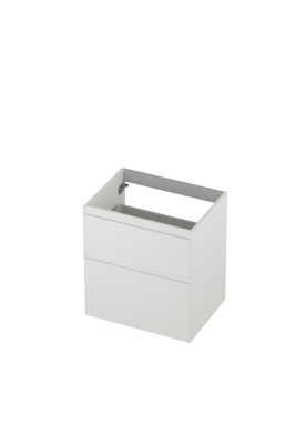 INK - Onderkast 2 Laden Greeploos Gelakt 45gr A-symmetrisch - 600x450x650 Mm - Mat Wit