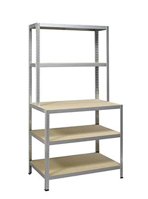 Avasco rek Strong Work, ft 186 x 100 x 60/30 cm, 5 legborden, gegalvaniseerd Avasco rek Strong Work, ft 186 x 100 x 60/30 cm, 5 legborden, gegalvaniseerd