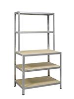 Avasco rek Strong Work, ft 186 x 100 x 60/30 cm, 5 legborden, gegalvaniseerd - thumbnail