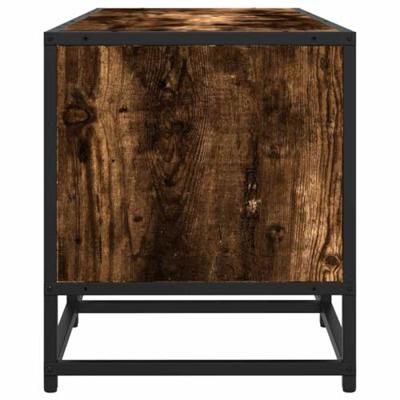 Tv-meubel 160x35x41 cm bewerkt hout metaal gerookt eikenkleur