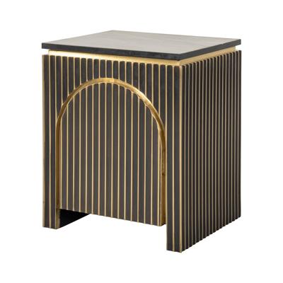 Richmond Nachtkastje 'Les Arcs' Brass en marmer, 60 x 50cm