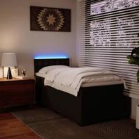 Boxspring met matras kunstleer zwart 80x200 cm - thumbnail