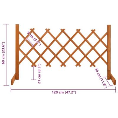 VidaXL Tuinlatwerk 120x60 cm massief vurenhout oranje VidaXL Tuinlatwerk 120x60 cm massief vurenhout oranje