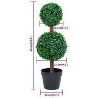 VidaXL Kunstplant met pot buxus bolvorming 60 cm groen - thumbnail