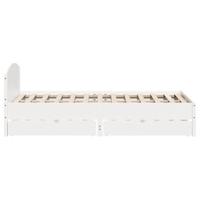 Bedframe zonder matras massief grenenhout wit 150x200 cm - thumbnail