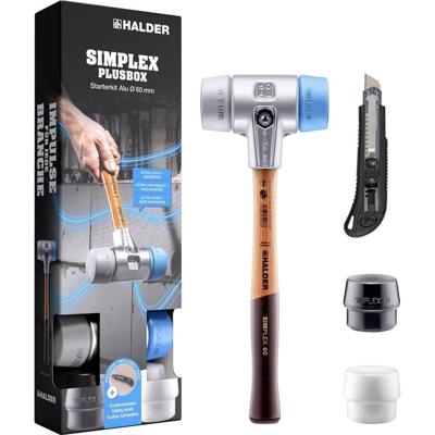 Halder SIMPLEX-Plusbox Starterkit Alu 3113s004 Kunststof hamer Zacht, Middelhard 1430 g 155 mm 1 stuk(s) Halder SIMPLEX-Plusbox Starterkit Alu 3113s004 Kunststof hamer Zacht, Middelhard 1430 g 155 mm 1 stuk(s)