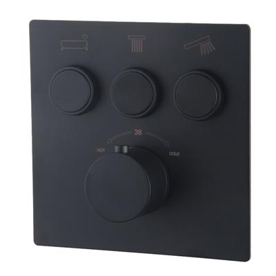 Afbouwdeel 3-wegs Wiesbaden Caral Klik Thermostatisch Mat Zwart ZIE 29.3432