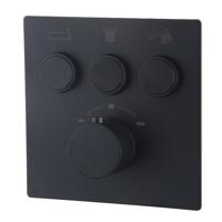Afbouwdeel 3-wegs Wiesbaden Caral Klik Thermostatisch Mat Zwart ZIE 29.3432 - thumbnail