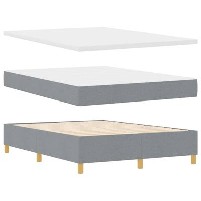 Boxspringbed met matras stof lichtgrijs 140x200 cm