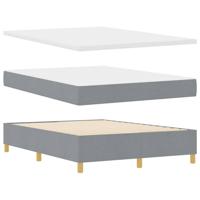 Boxspringbed met matras stof lichtgrijs 140x200 cm - thumbnail
