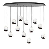 Highlight Hanglamp Clear Egg ovaal 12 lichts L 140 cm helder-zwart - thumbnail