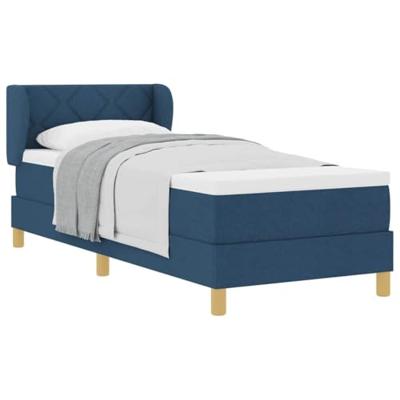 Boxspringbed met matras creme 90x200 cm stof Blauw 80 x 200 cm