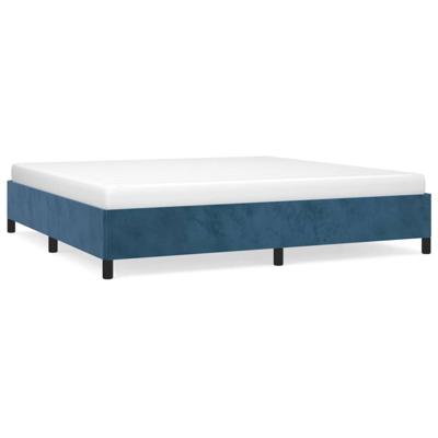 Bedframe zonder matras 200x200 cm fluweel donkerblauw