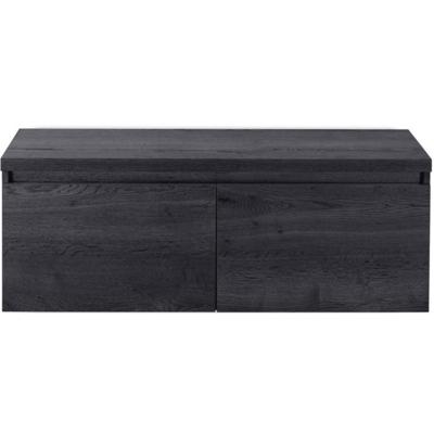 Frozen Badmeubelset 120 cm - Greeplijst in Kleur - Inclusief Wastafelbovenblad Black Oak