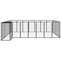 Hondenkennel 30 panelen 50 x 100 cm gepoedercoat staal zwart - thumbnail