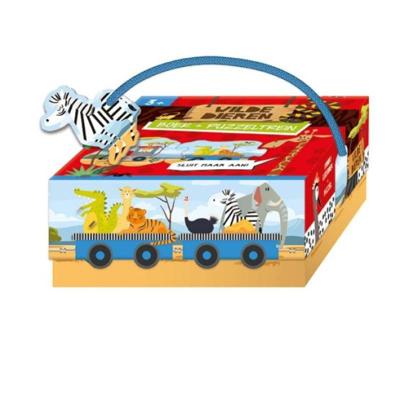 Lantaarn Publishers Boek en puzzeltrein wilde dieren Lantaarn Publishers Boek en puzzeltrein wilde dieren
