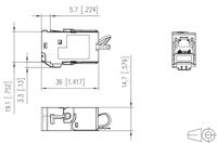 Metz Connect 130B11-E RJ45-inbouwmodule E-Dat CAT 6A 1 stuk(s) - thumbnail