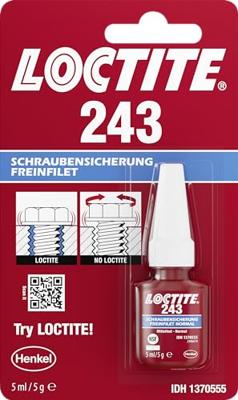 LOCTITE schroefbeveiliging "243" screw retention 5 ml tube medium strength