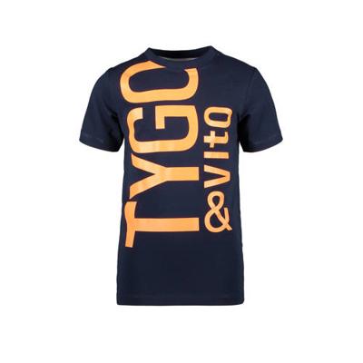 TYGO & vito T-shirt met biologisch katoen donkerblauw TYGO & vito T-shirt met biologisch katoen donkerblauw