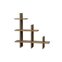 Homemania Wandschap Alaska 80x18x80 Cm Walnootkleurig - thumbnail