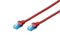 Digitus DK-1511-005/R RJ45 Netwerkkabel, patchkabel CAT 5e U/UTP 0.50 m Rood 1 stuk(s) - thumbnail