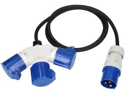 Max Hauri 163897 Stroom Verlengkabel Blauw, Zwart 1.5 m H07RN-F 3G 1,5 mm² Oliebestendig, UV-bestendig, Zuurbestendig