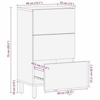 Dressoir met plank Bruin 40 x 33 x 75 cm Massief acaciahout - thumbnail