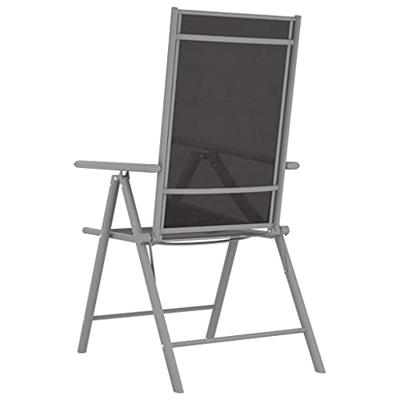 Tuinstoelen 6 st inklapbaar textileen zwart - thumbnail