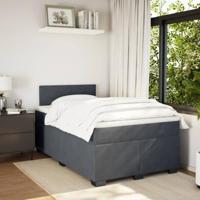 Boxspring met matras fluweel donkergrijs 120x200 cm - thumbnail