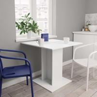 Eettafel 80x80x75 cm bewerkt hout wit - thumbnail