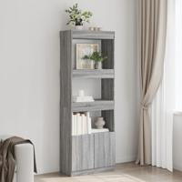 Hoge kast 63x33x180 cm bewerkt hout grijs sonoma eikenkleurig - thumbnail