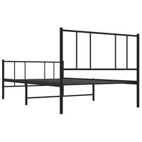 Bedframe met hoofd- en voeteneinde metaal zwart 100x190 cm - thumbnail