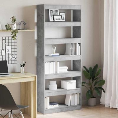 Boekenkast met plank Betongrijs 80 x 30 x 198 cm Bewerkt hout