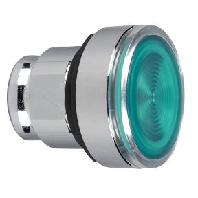 Schneider Electric ZB4BW333S ZB4BW333S Geribbelde lens, Terugstelbaar (Ø) 22 mm Zonder markering Chroom, Groen 1 stuk(s)
