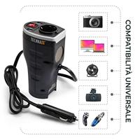 Technaxx TE13 Omvormer 200 W 12 V/DC - 230 V/AC, 5 V/DC Past in bekerhouder - thumbnail
