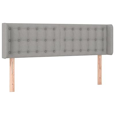 Hoofdbord met randen 147x16x78/88 cm stof lichtgrijs