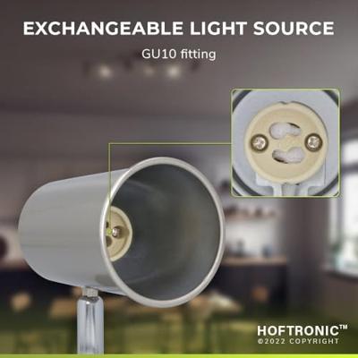 Riga - LED plafondlamp - 24 Watt 2070 Lumen - 6 spots - 4000K Neutraal wit - Draaibaar en dimbaar - GU10 - Kantelbaar - Plafondspot - IP20 Voor binnen - RVS