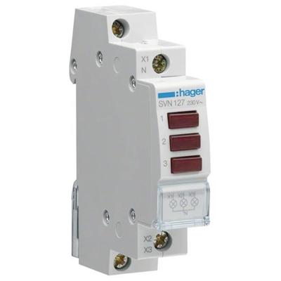 Verlichte druktoetsschakelaar Rood 230 V Hager SVN127