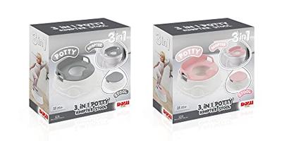 Dolu 3-in-1 educatief plaspotje met toiletverkleiner wit/grijs