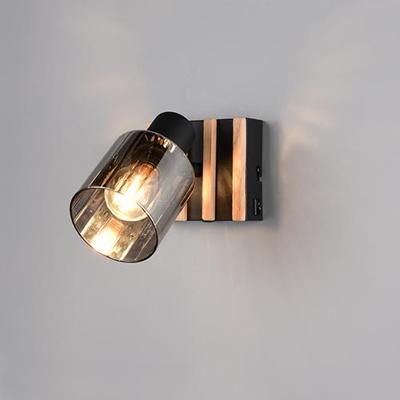 Trio WandlampTravia zwart met hout - R86531732